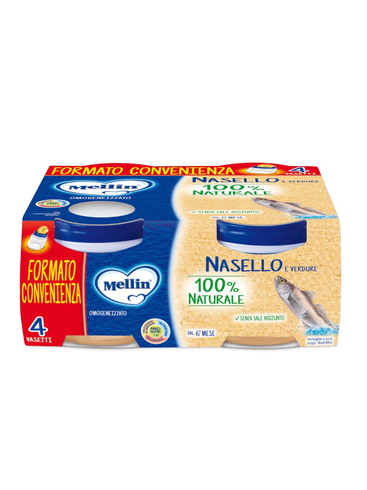 Mellin omogeneizzato nasello 4x80 gr - Mellin