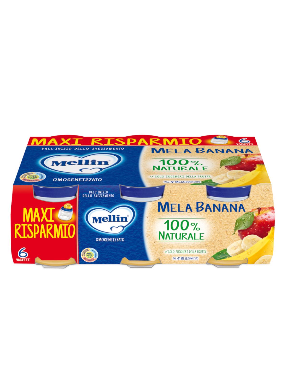 Mellin omogeneizzato mela banana 6x100 gr - Mellin