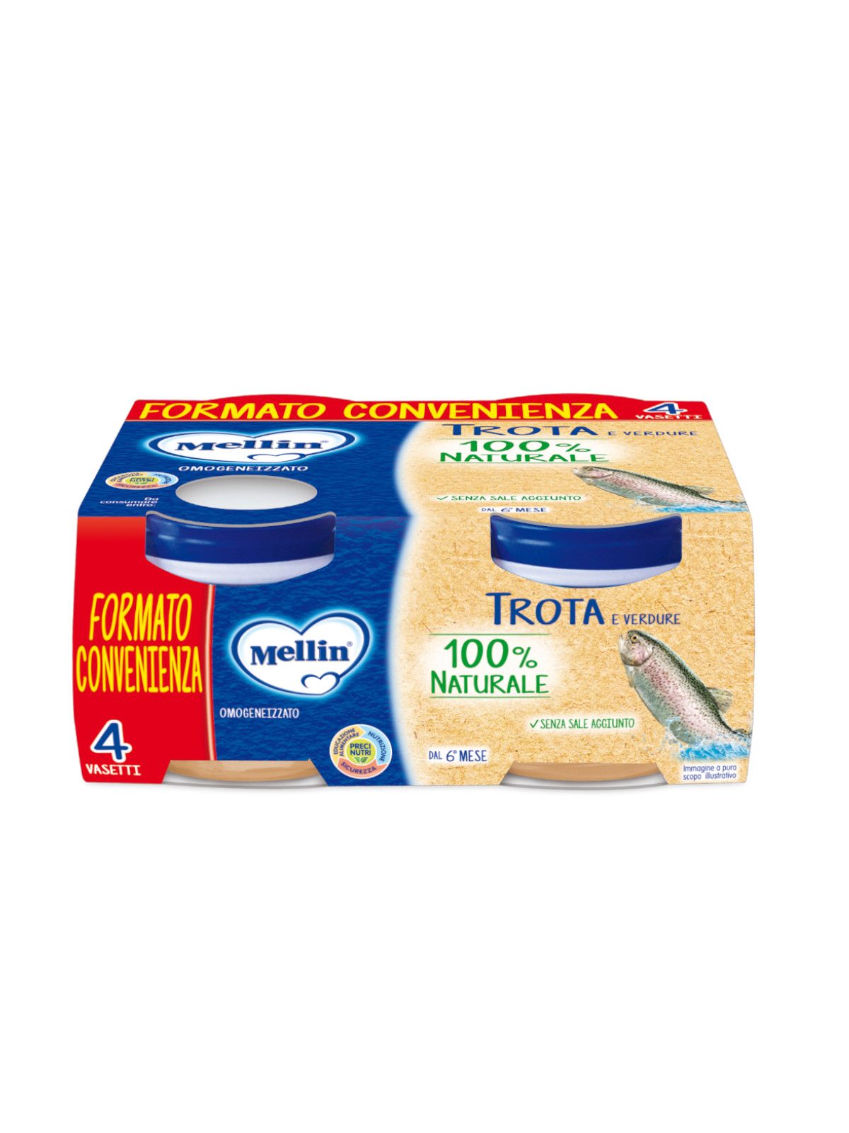 Mellin - omogeneizzato trota 4x80 gr - Mellin