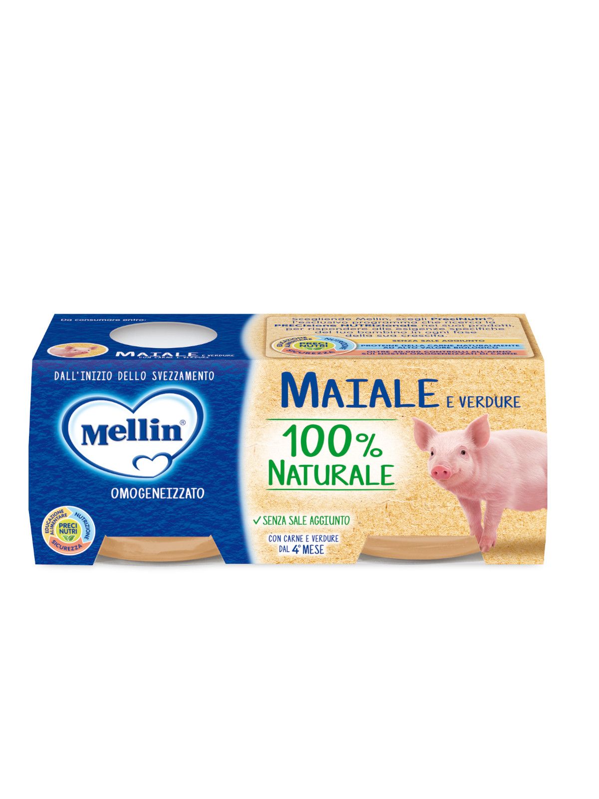 Mellin omogeneizzato maiale con verdure 2x80 gr - Mellin