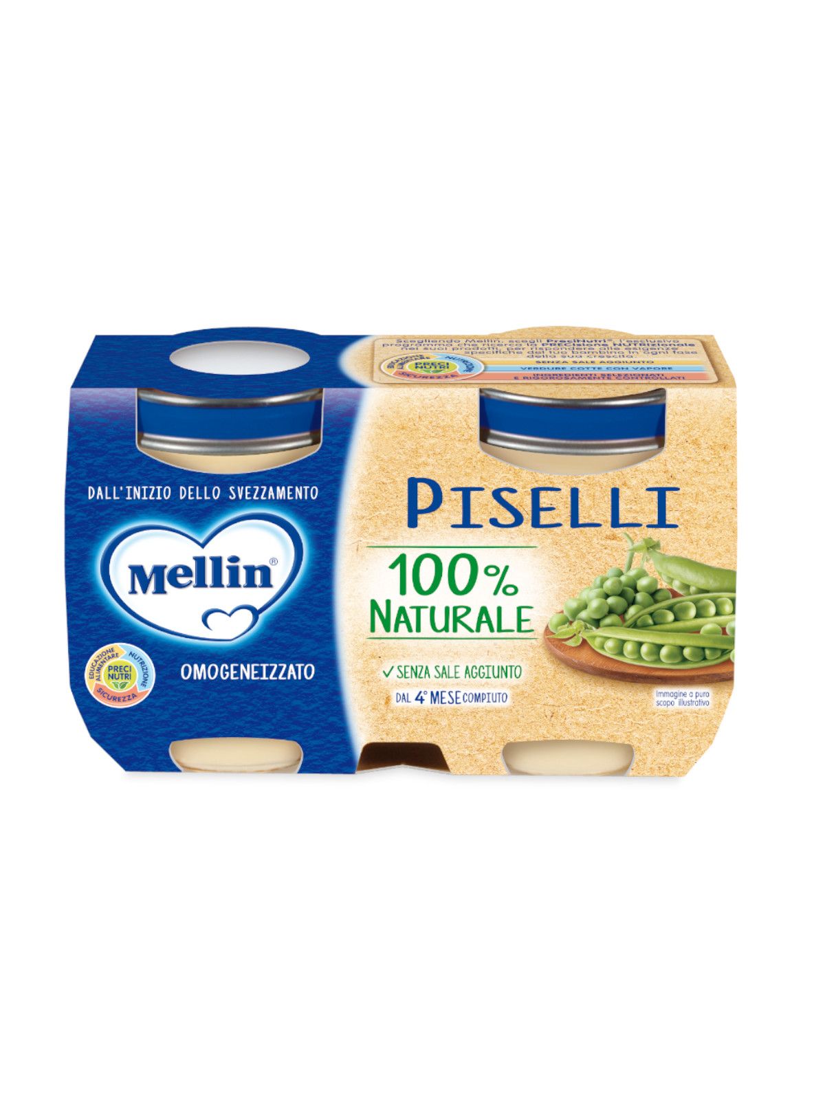 Mellin - omogeneizzato verdure piselli 2x125 gr - Mellin
