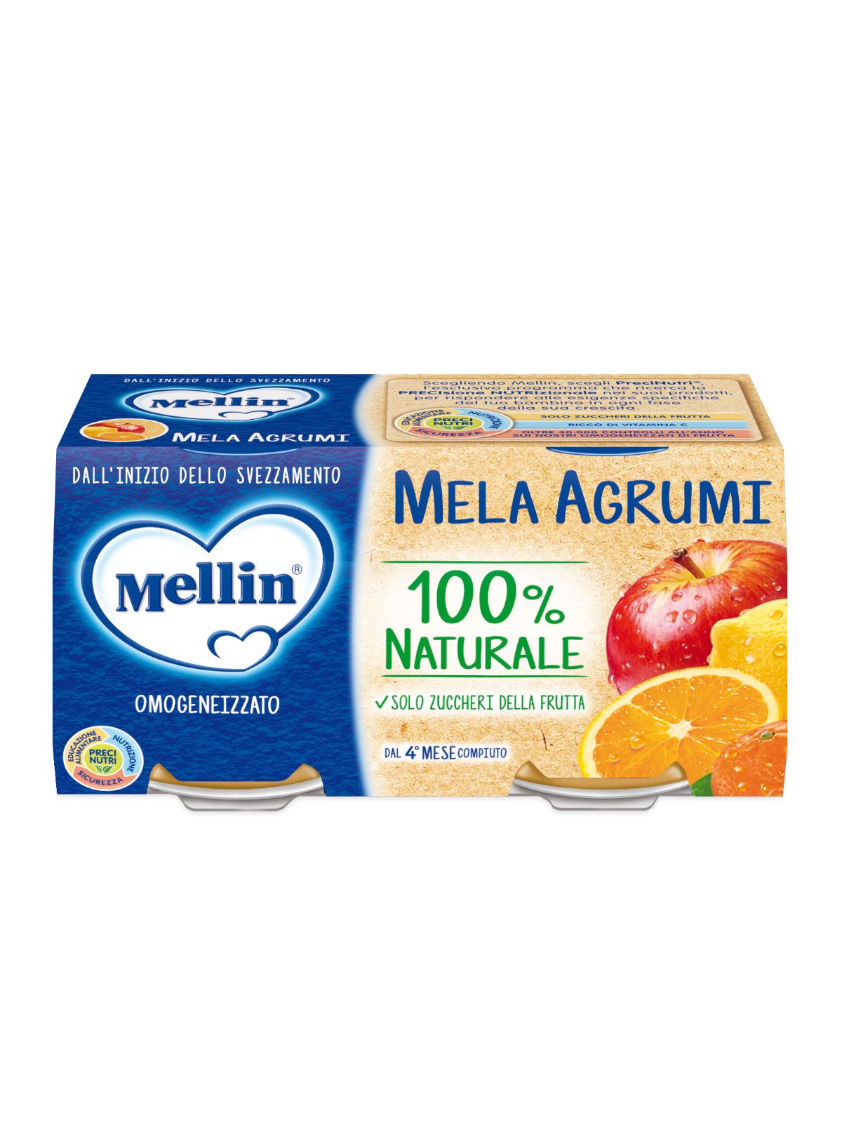 Mellin omogeneizzato mela arancia 2x100 gr - Mellin