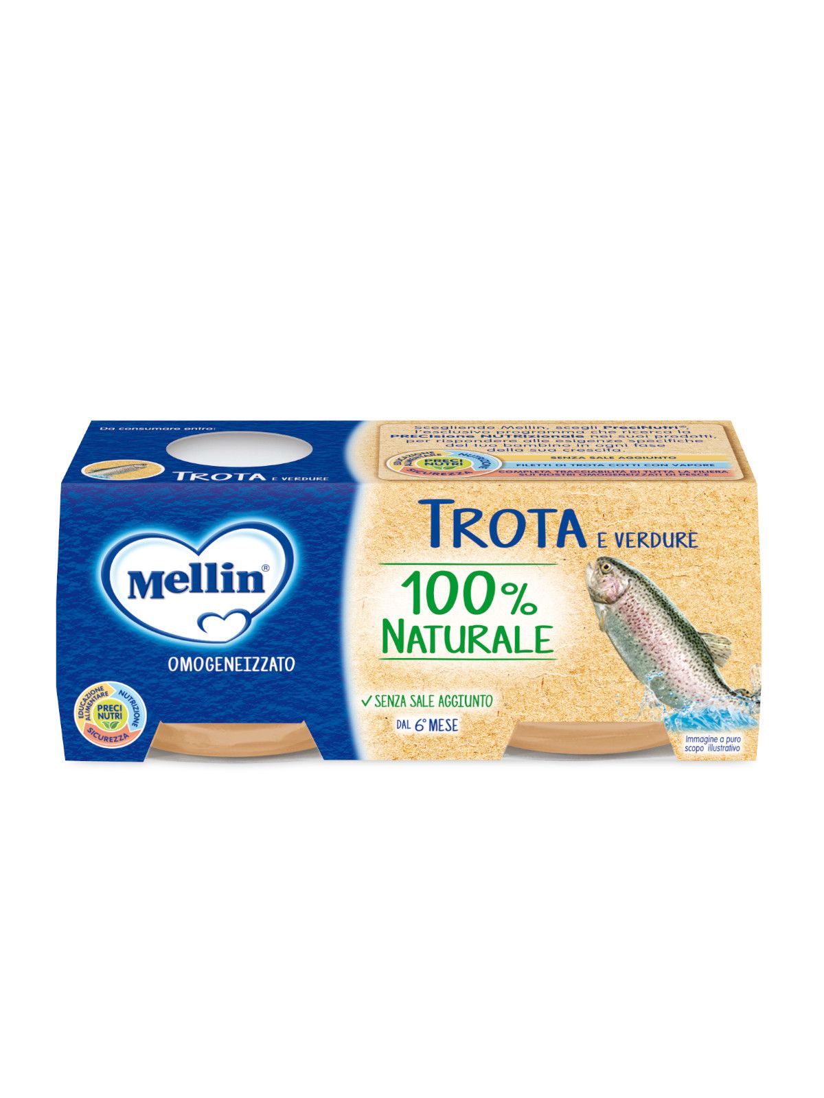 Mellin omogeneizzato trota 2x80 gr - Mellin