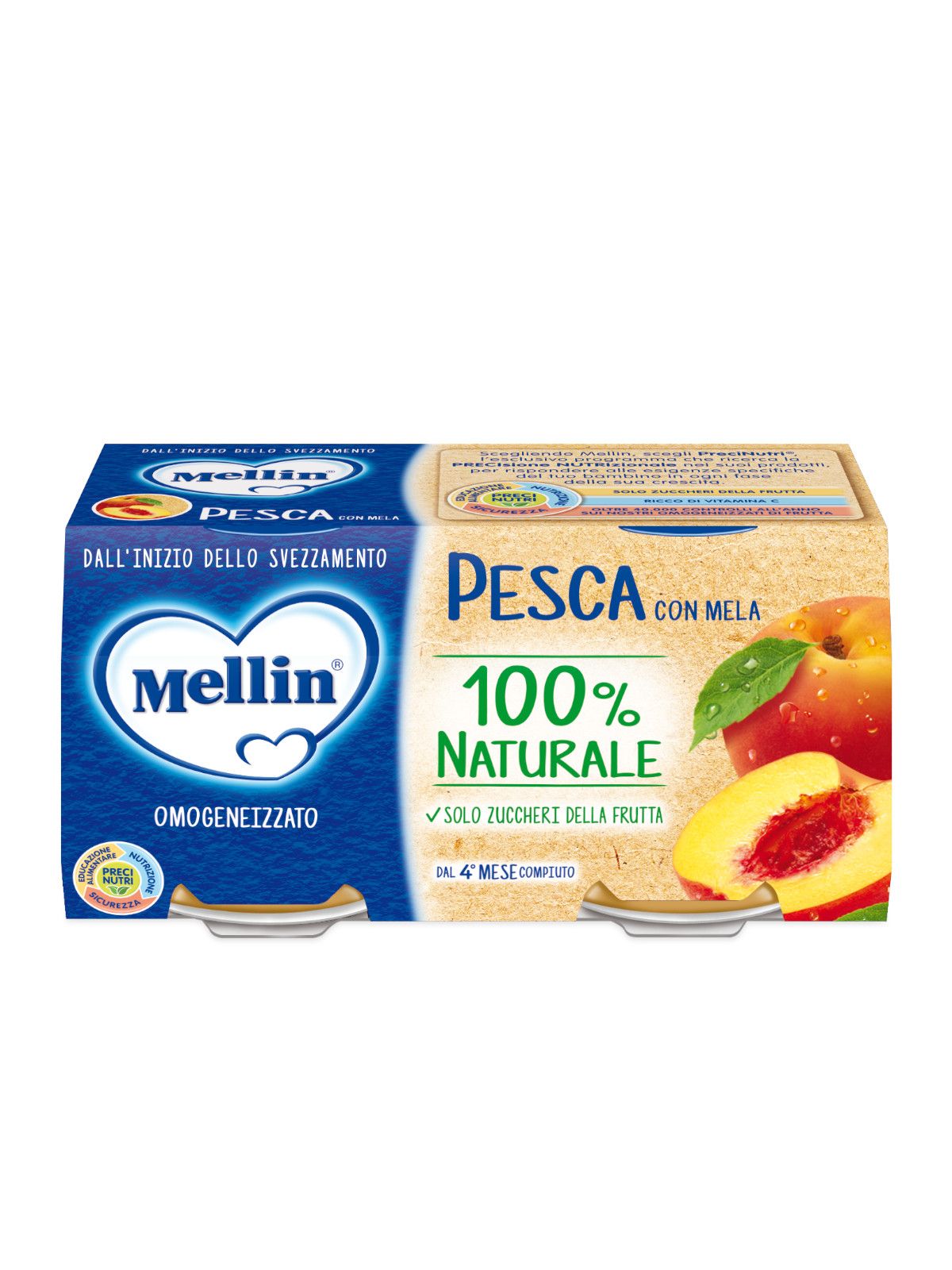 Mellin omogeneizzato pesca 2x100 gr - Mellin