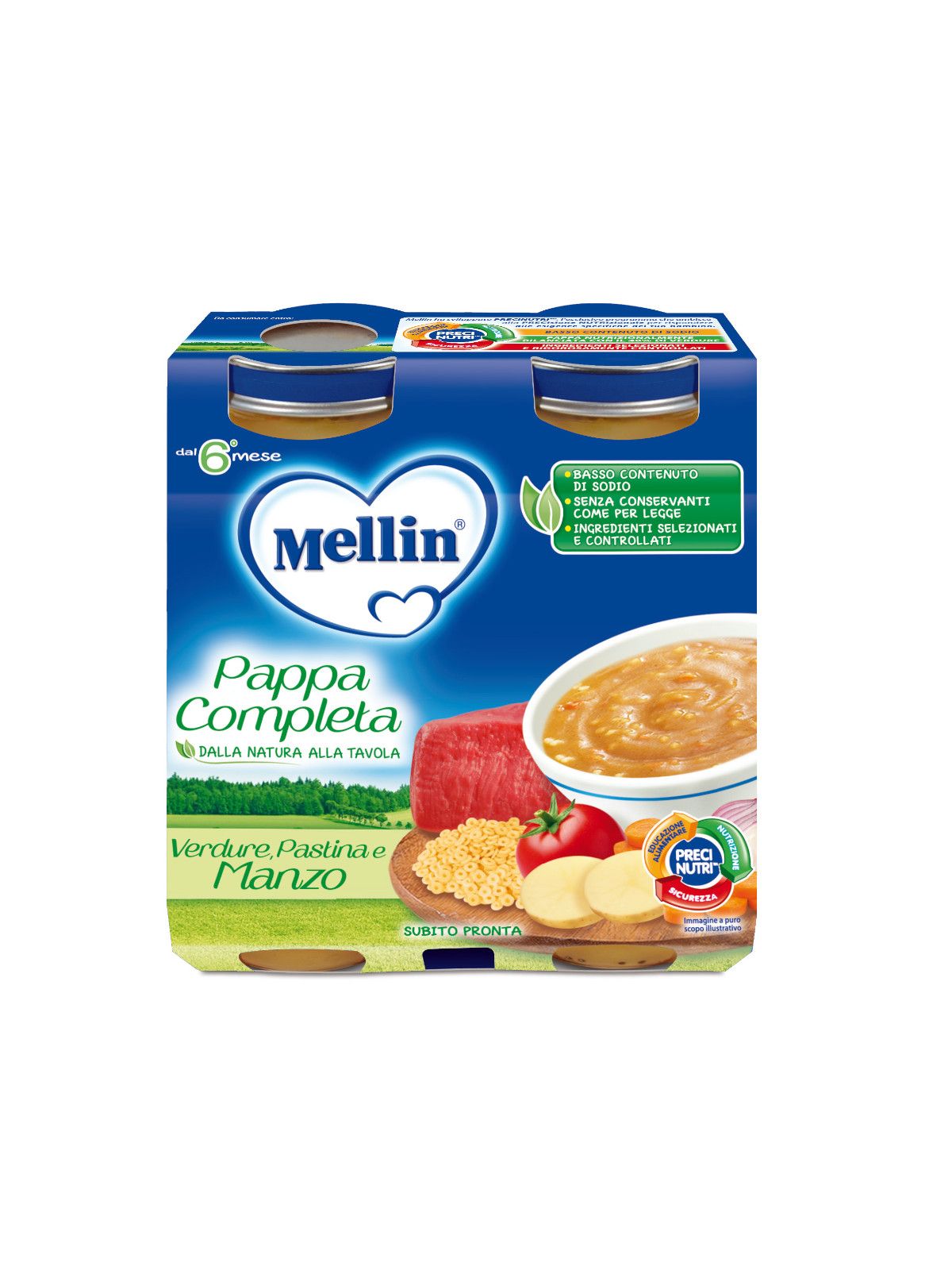 Mellin pappa completa manzo 2x250 gr - Mellin