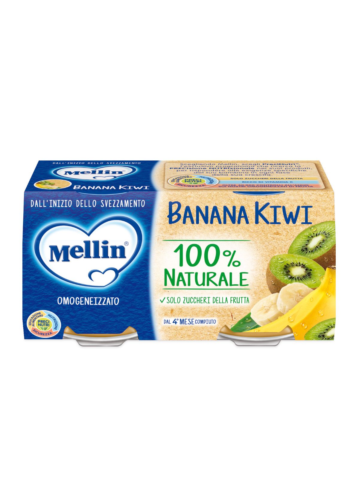 Mellin omogeneizzato banana kiwi 2x100 gr - Mellin