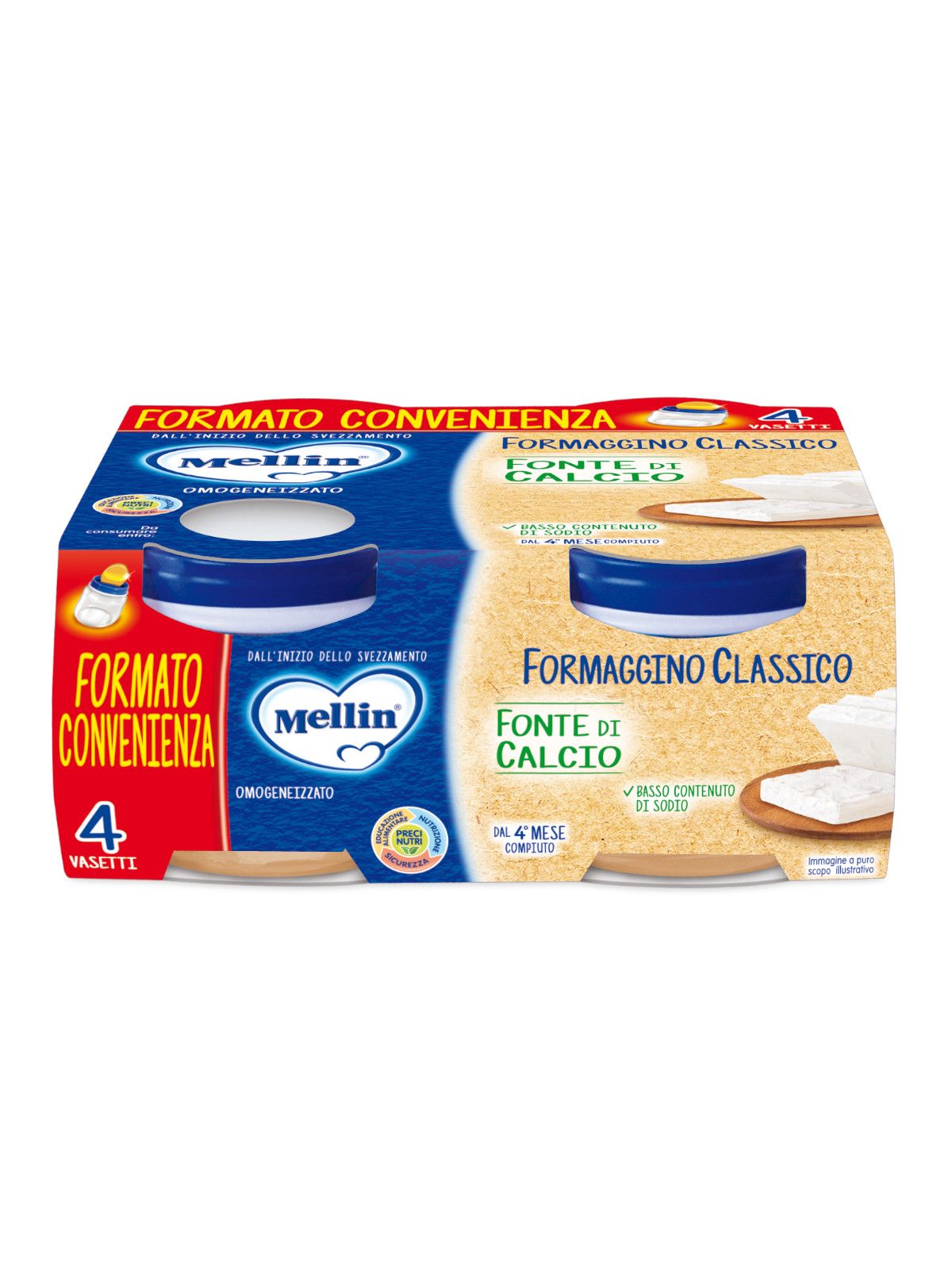 Mellin formaggino classico 4x80 gr - Mellin