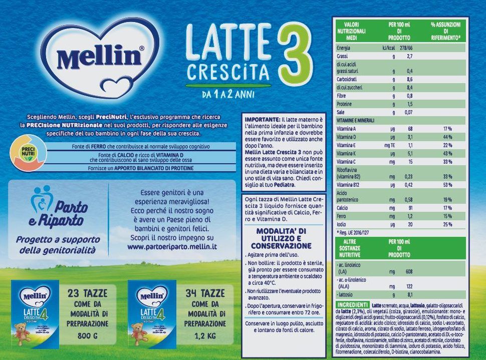 Mellin mellin crescita 3 6x1000 ml - Mellin