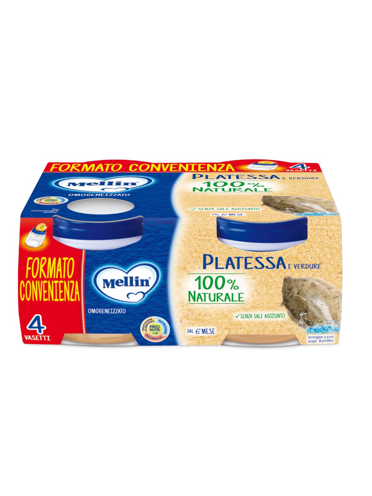 Mellin omogeneizzato platessa 4x80 gr - Mellin