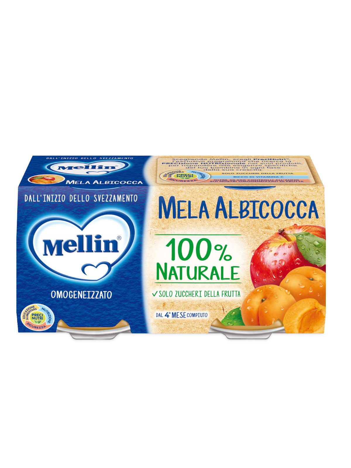 Mellin omogeneizzato mela e albicocca 2x100 gr - Mellin