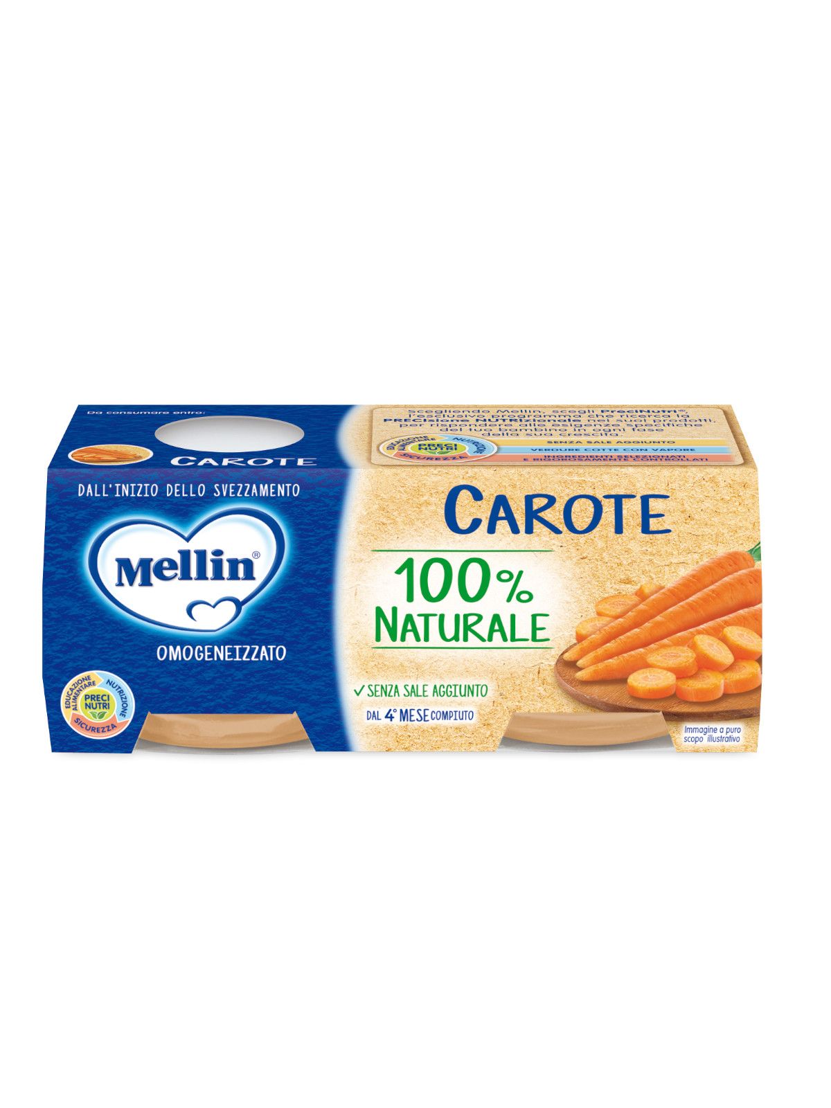 Mellin omogeneizzato carote 2x80 gr - Mellin