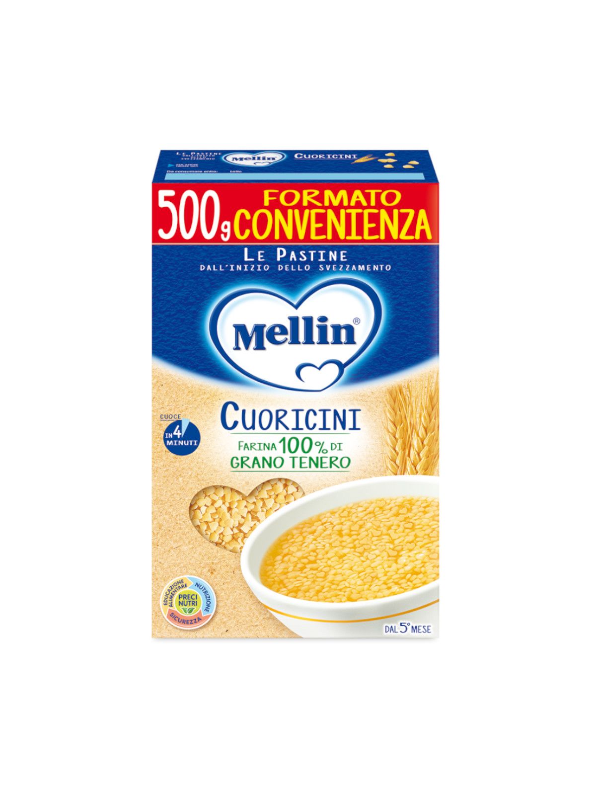 Mellin - pastina cuoricini 500 gr - Mellin