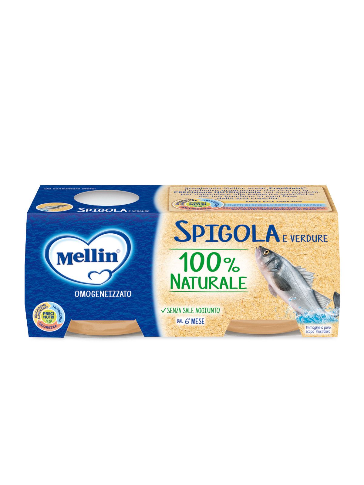 Mellin omogeneizzato spigola  2x80 gr - Mellin