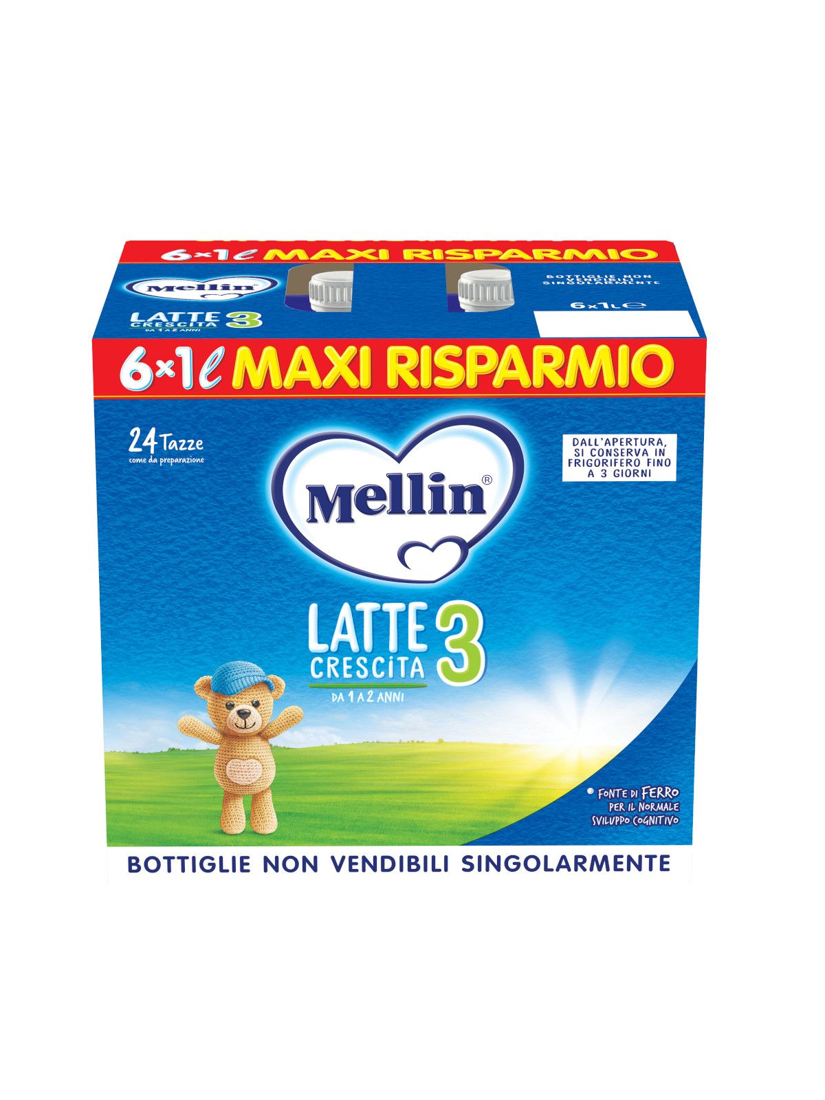 Mellin mellin crescita 3 6x1000 ml - Mellin