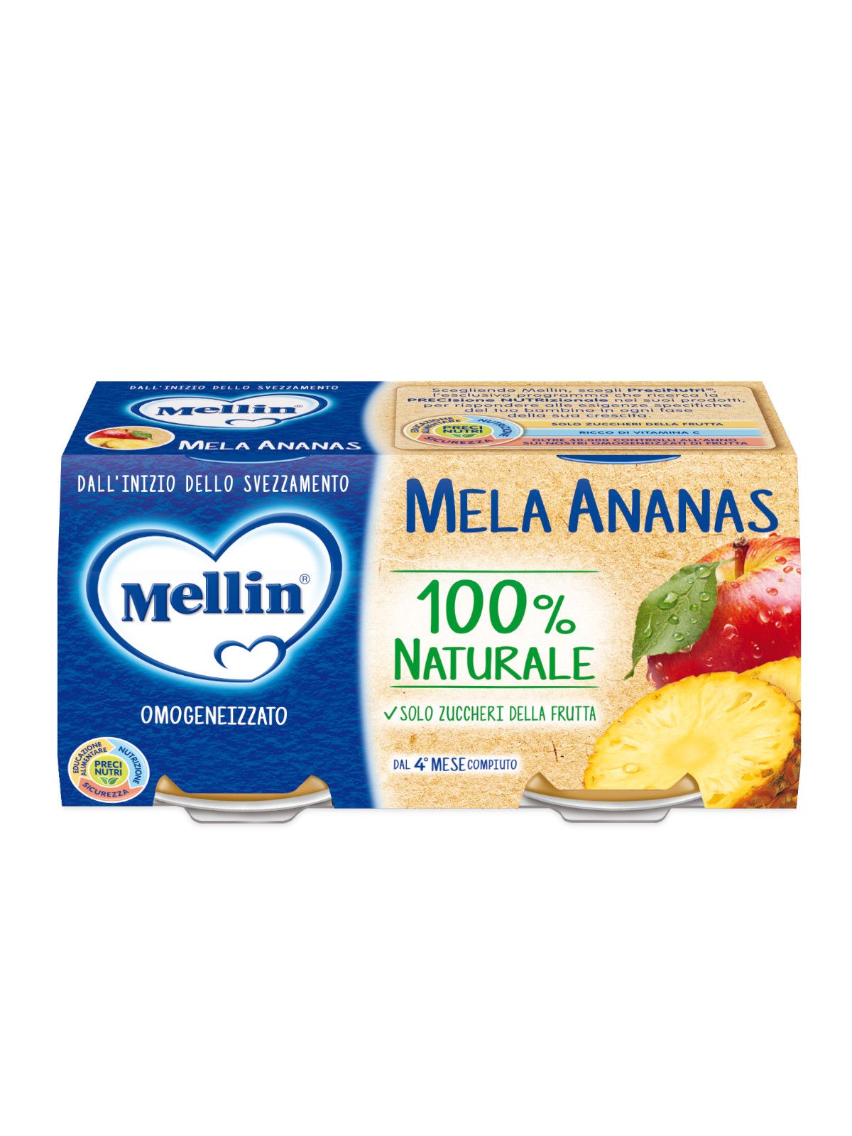 Mellin omogeneizzato mela ananas 2x100 gr - Mellin