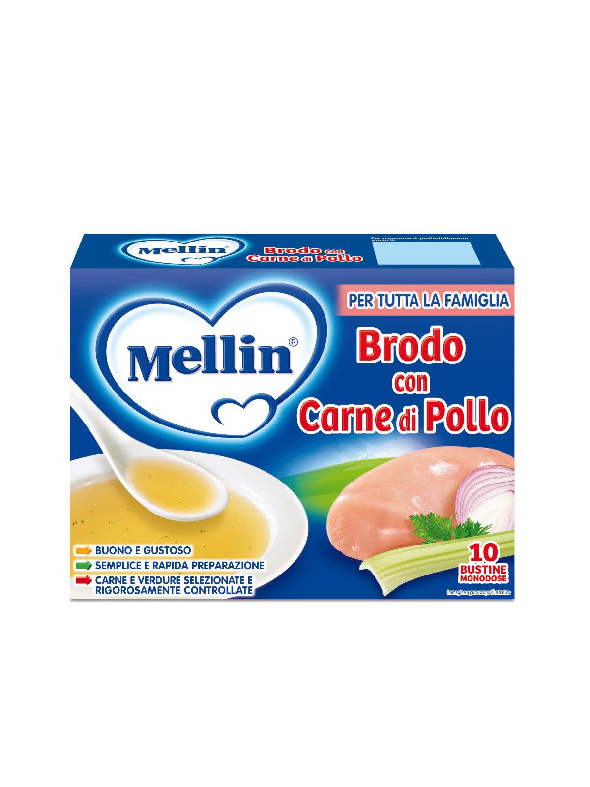 Mellin brodo di pollo 10x5 gr - Mellin
