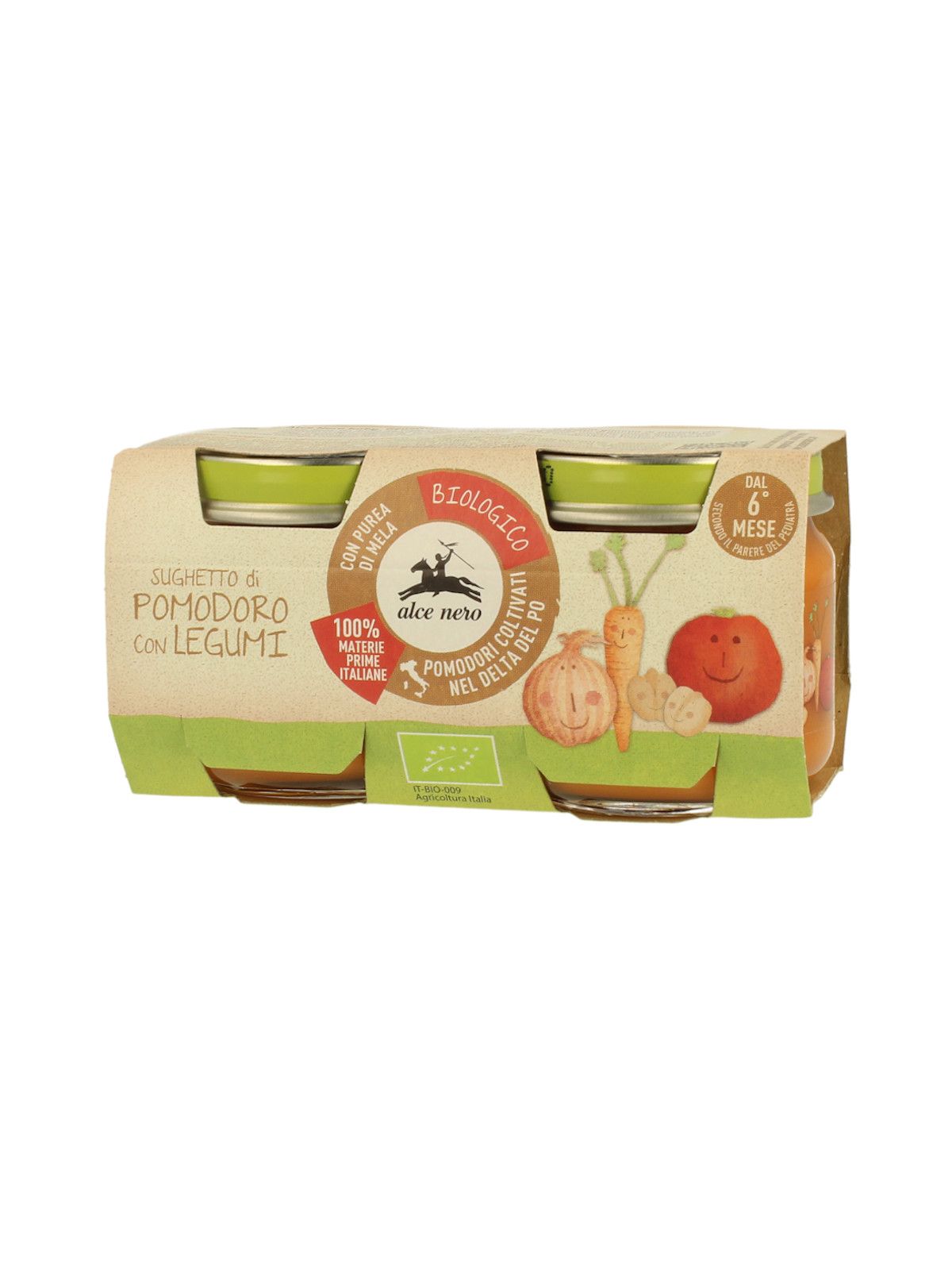 Sugo di pomodoro con legumi baby food bio alce nero 80g*2 - Alce Nero