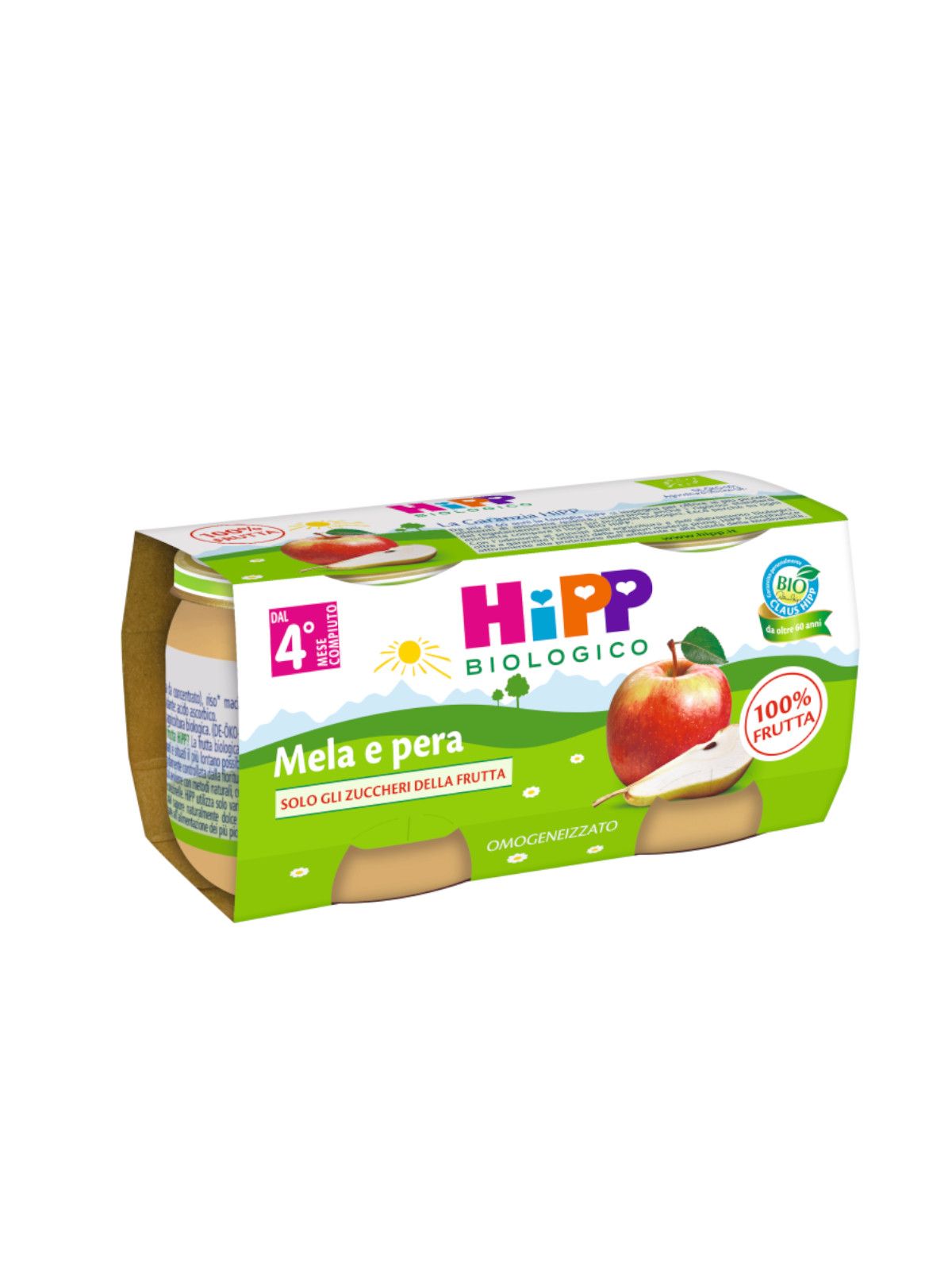 Omogeneizzato mela e pera 100% 2x80g - Hipp