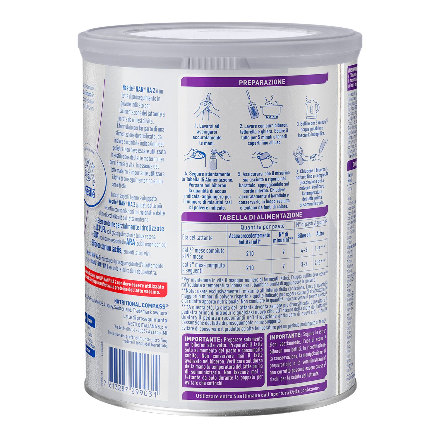 Nestle' - nidina optipro 2 ha 800 gr - Nestlé