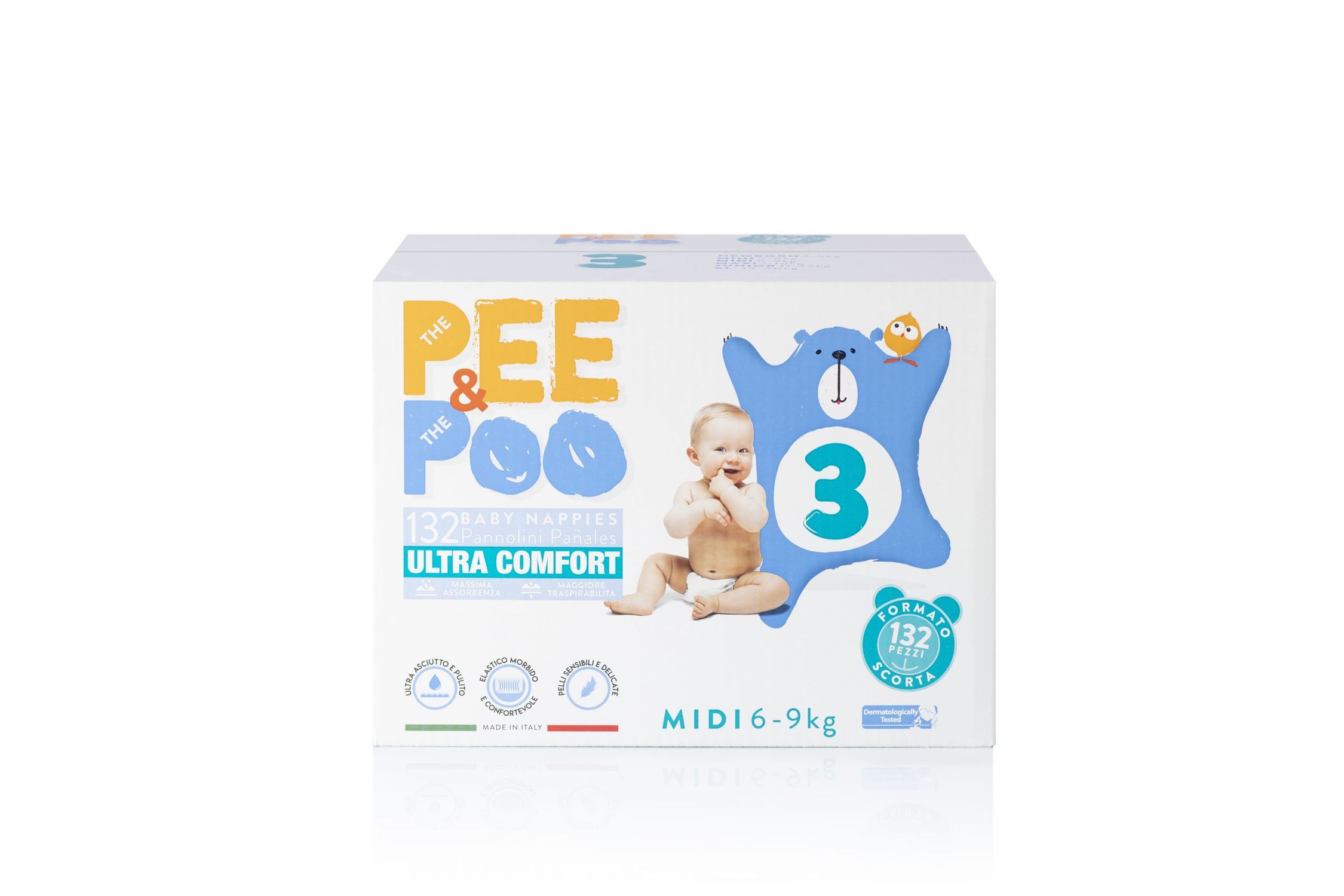 Pee&poo jumbo midi taglia 3 - 132 pz - 