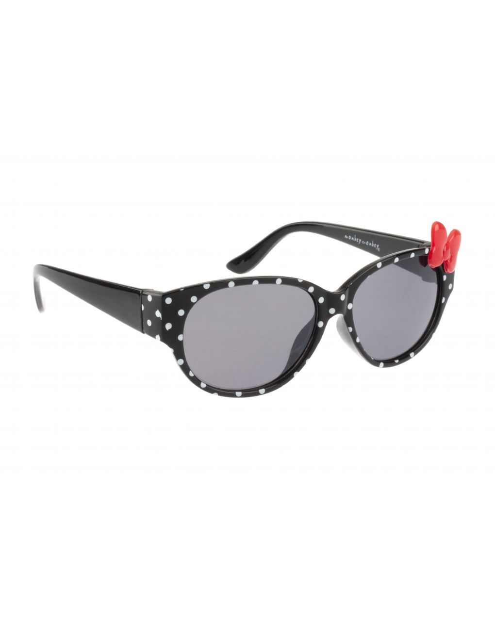 Monkey - occhiali da sole nero con pois e fiocco - rc - 