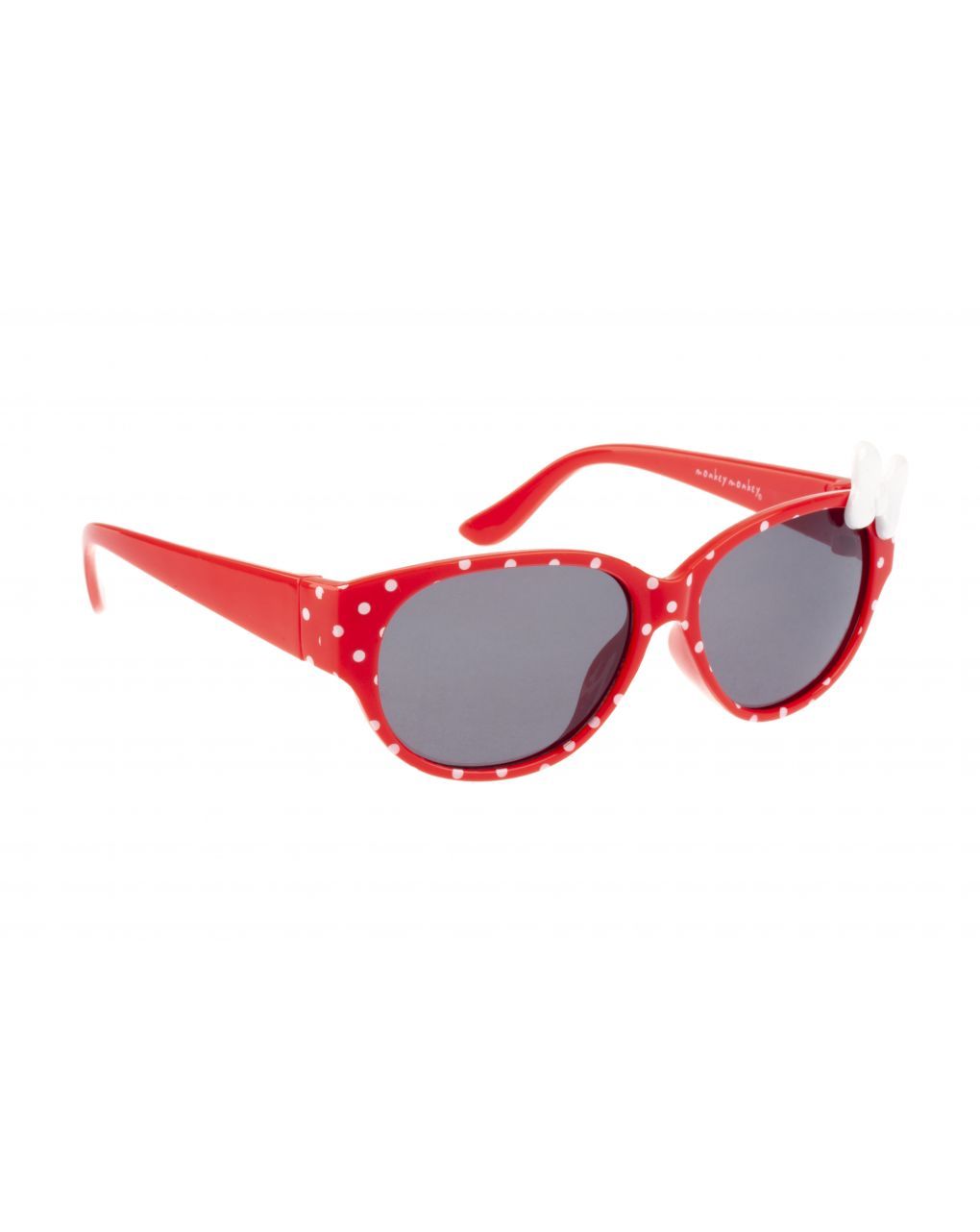 Monkey - occhiali da sole rosso con pois e fiocco - rc - 