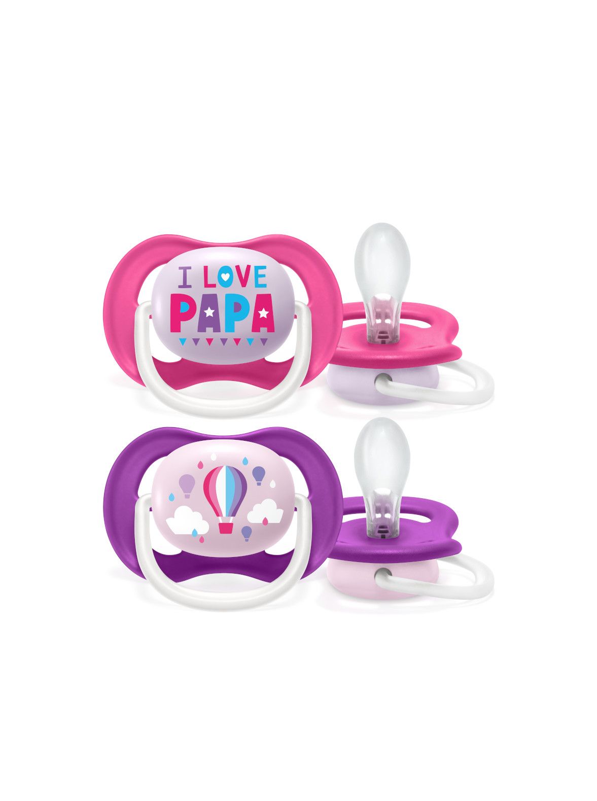 Philips avent - 2 succhietti ultra air collection 6-18 femmina - papa - Avent