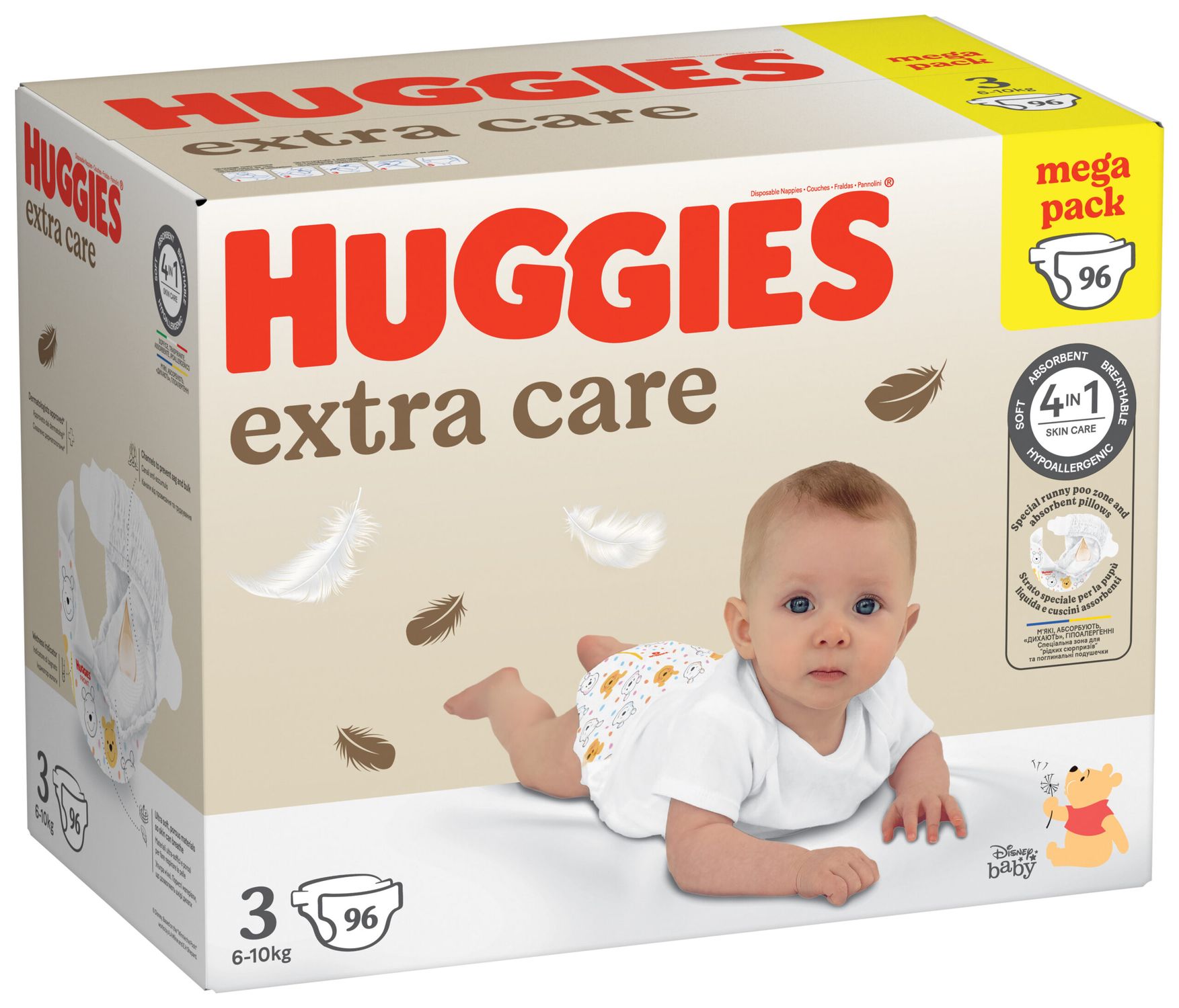 Huggies pannolini extra care mega pack. tg.3 (6-10 kg), 96 pannolini - Huggies
