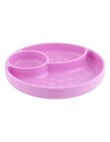 Chicco piatto porzionato silicone rosa 12m+ - Chicco