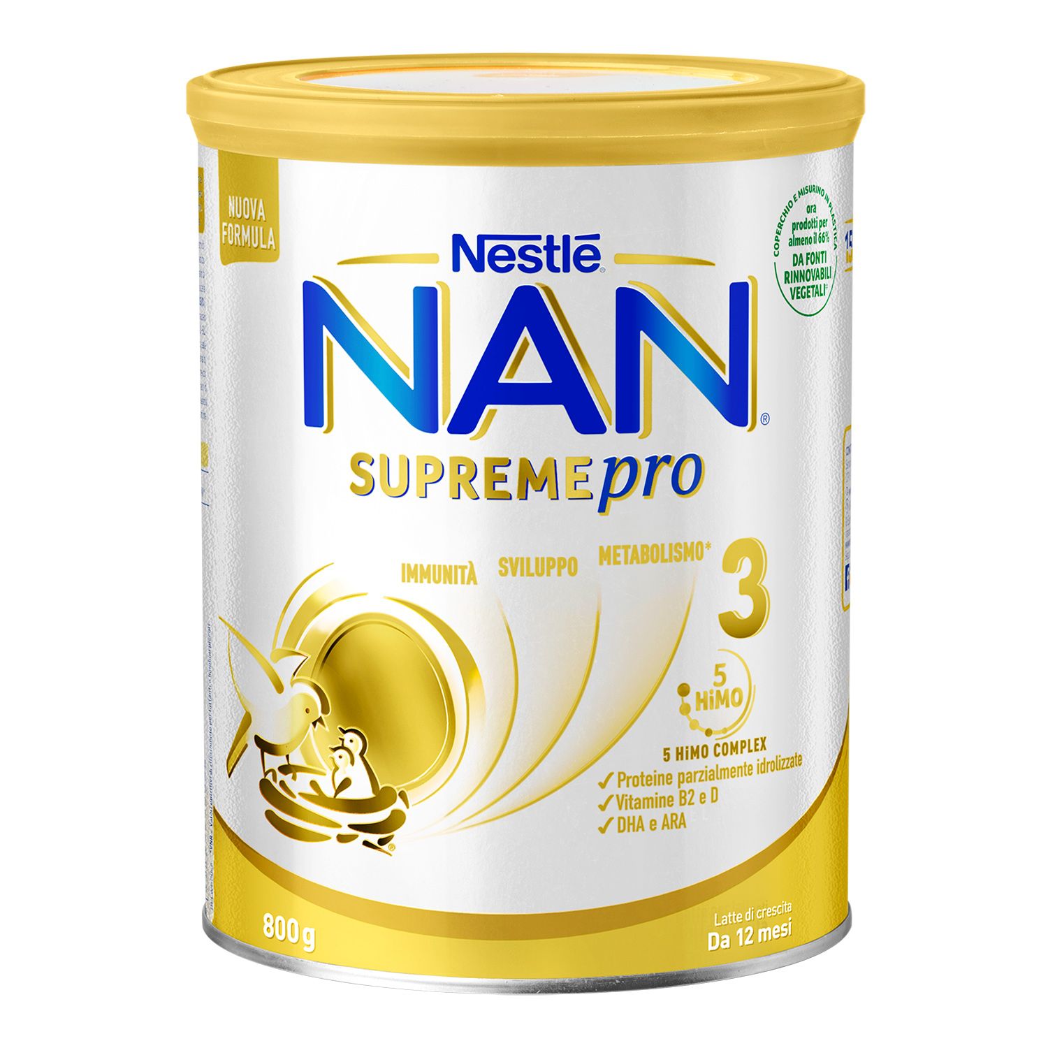 Nestlé nan supremepro 3, da 12 mesi. latte di crescita in polvere, latta da 800g - Nestlé
