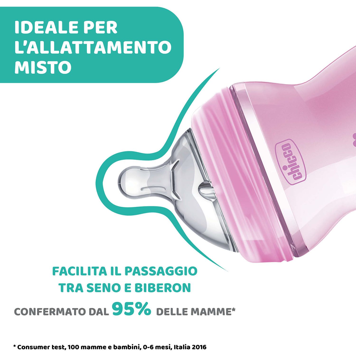 Chicco - biberon naturalfeeling bimba, 2m+, 250 ml, flusso medio - Chicco