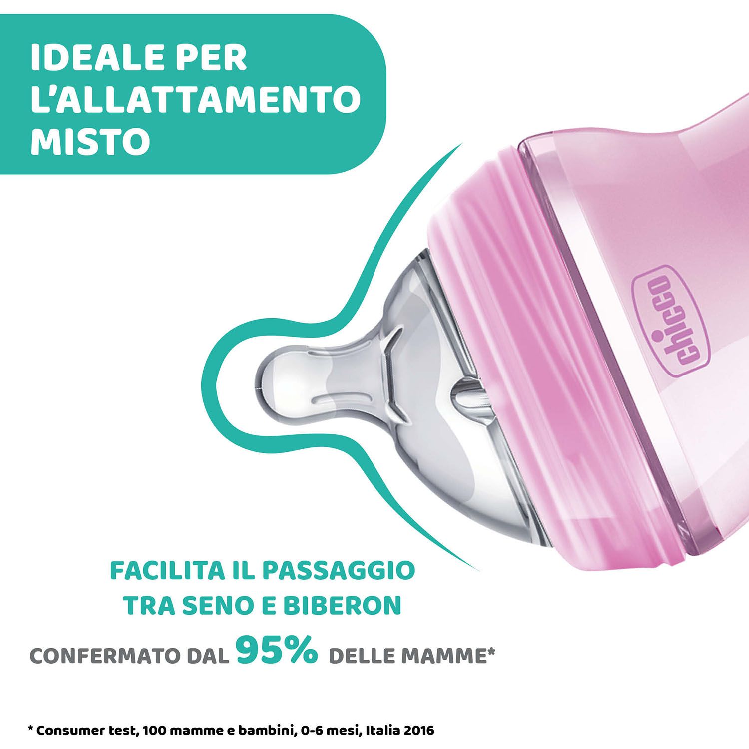 Chicco - biberon naturalfeeling neutro, 0m+, 150 ml, flusso lento - Chicco