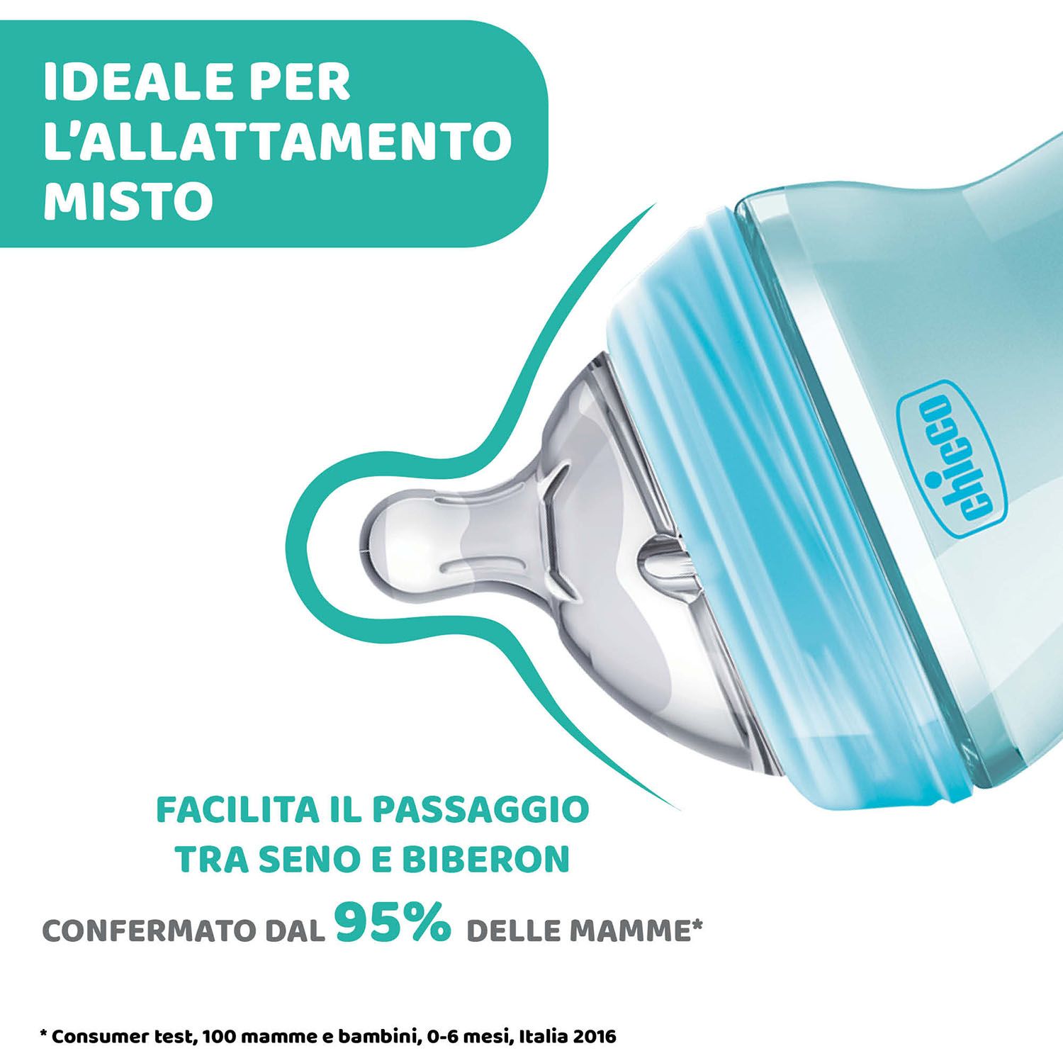 Chicco - biberon naturalfeeling neutro, 0m+, 150 ml, flusso lento - Chicco