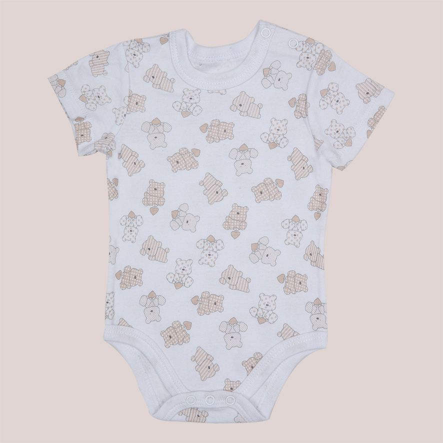 Mawi pack x 3 body manica corta orso beige - Mawi
