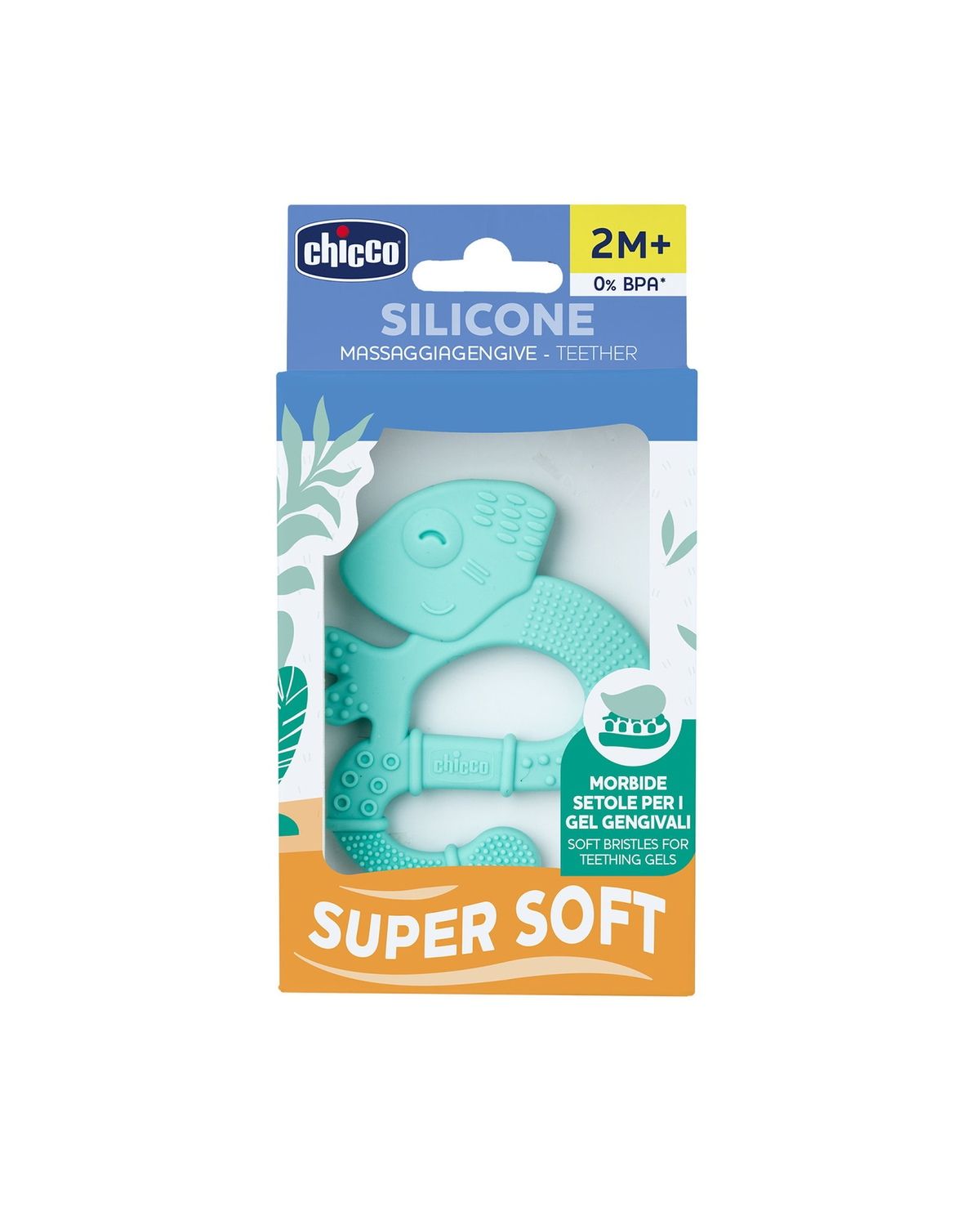 Chicco - massaggiagengive soft iguana azzurro 2m+ - Chicco