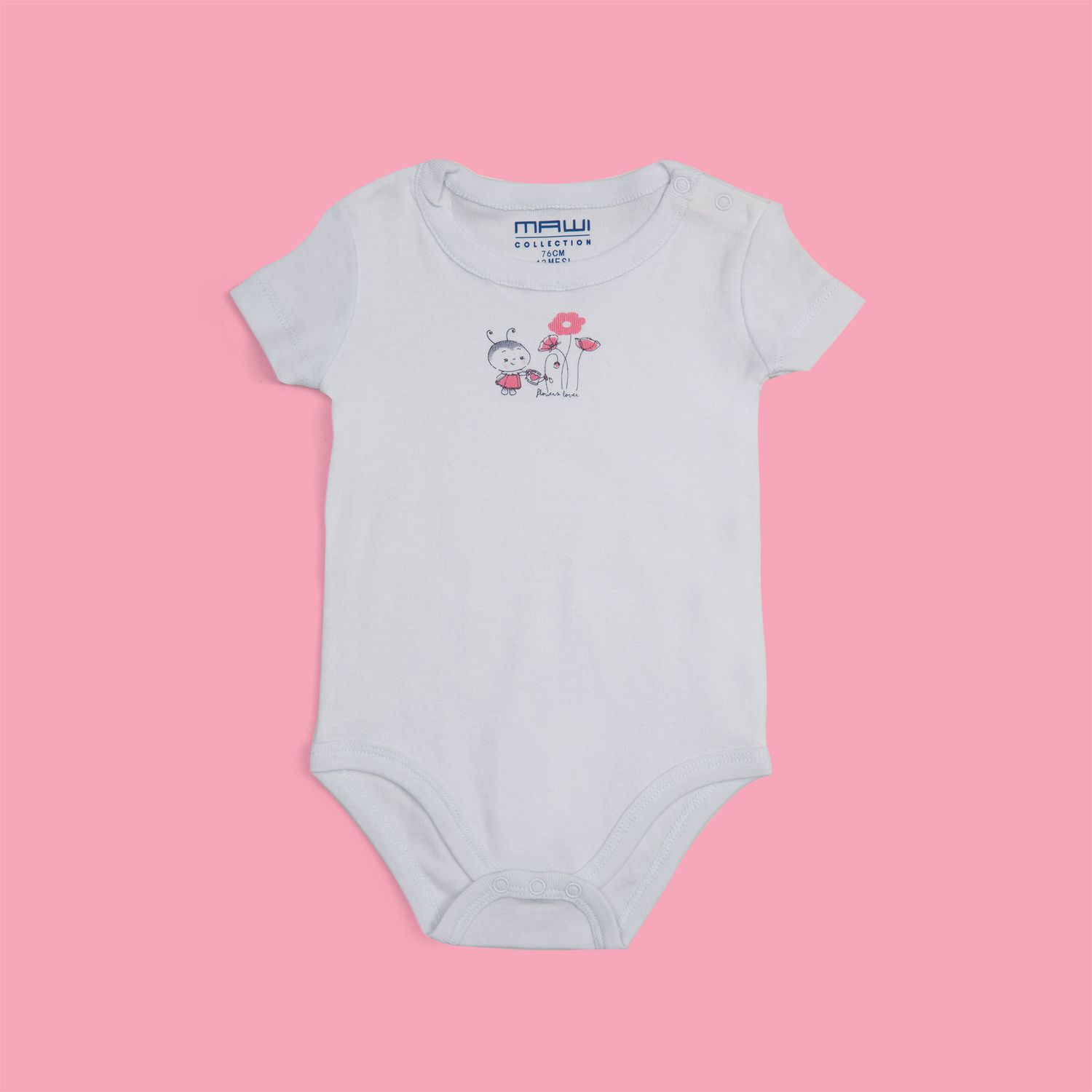 Mawi pack x3 body mezza manica in costina coccinella - Mawi