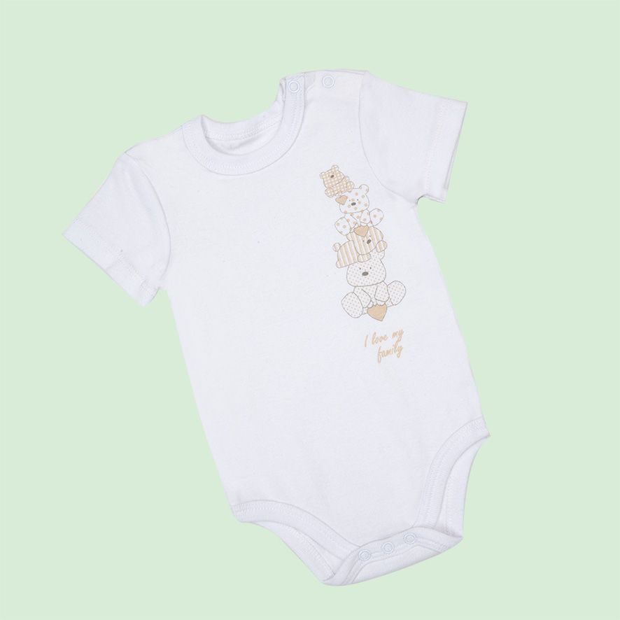 Mawi pack x 3 body manica corta orso beige - Mawi