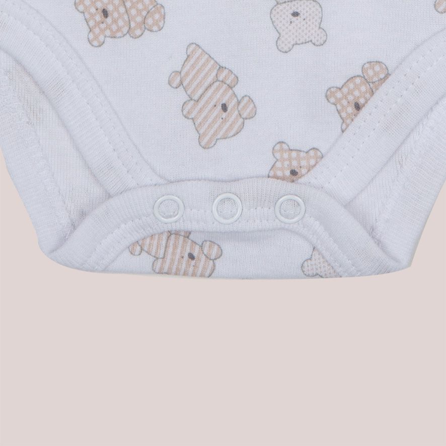 Mawi pack x 3 body manica corta orso beige - Mawi