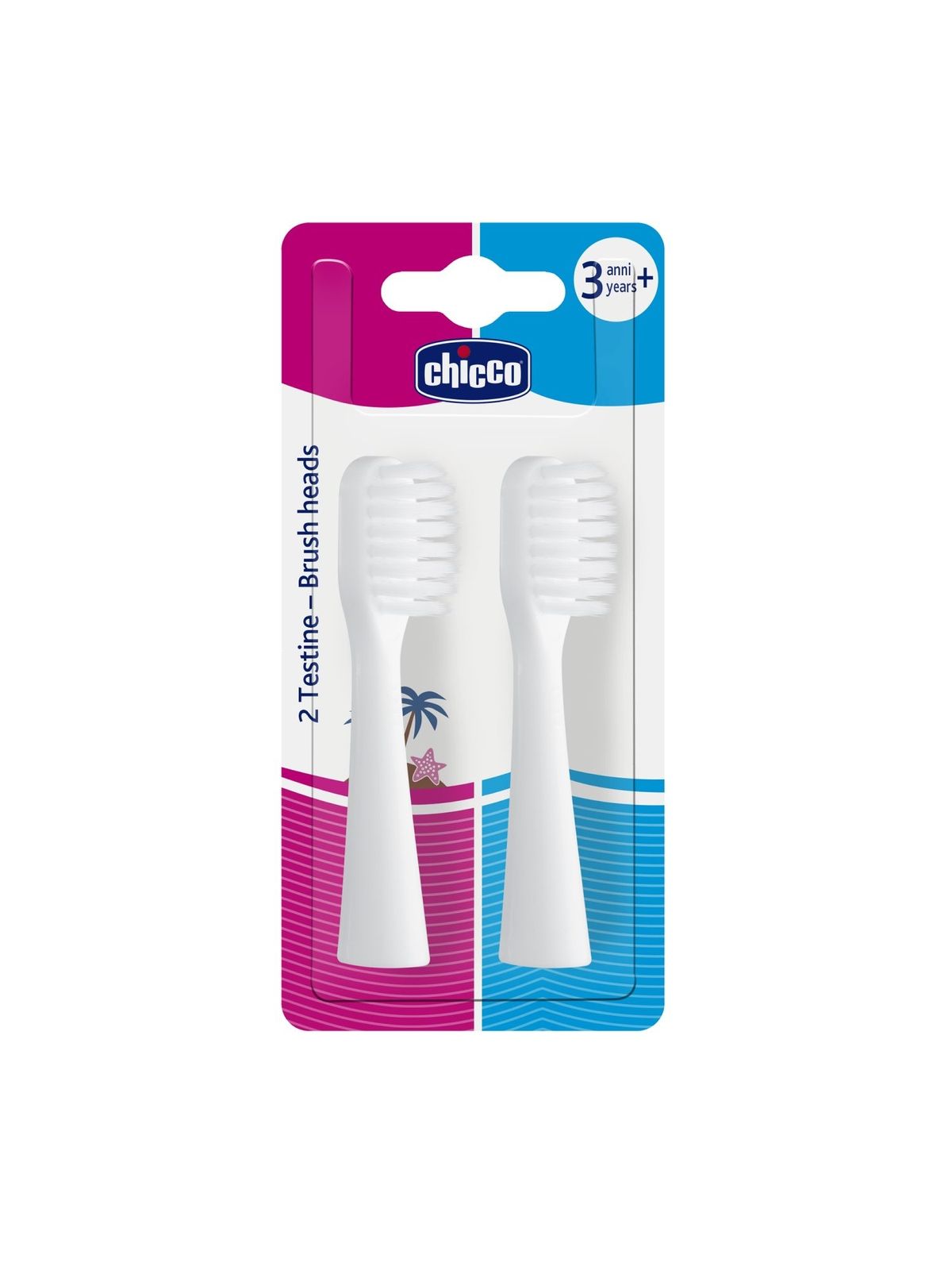 Chicco testine spazzolini elettrici 2 pz - Chicco