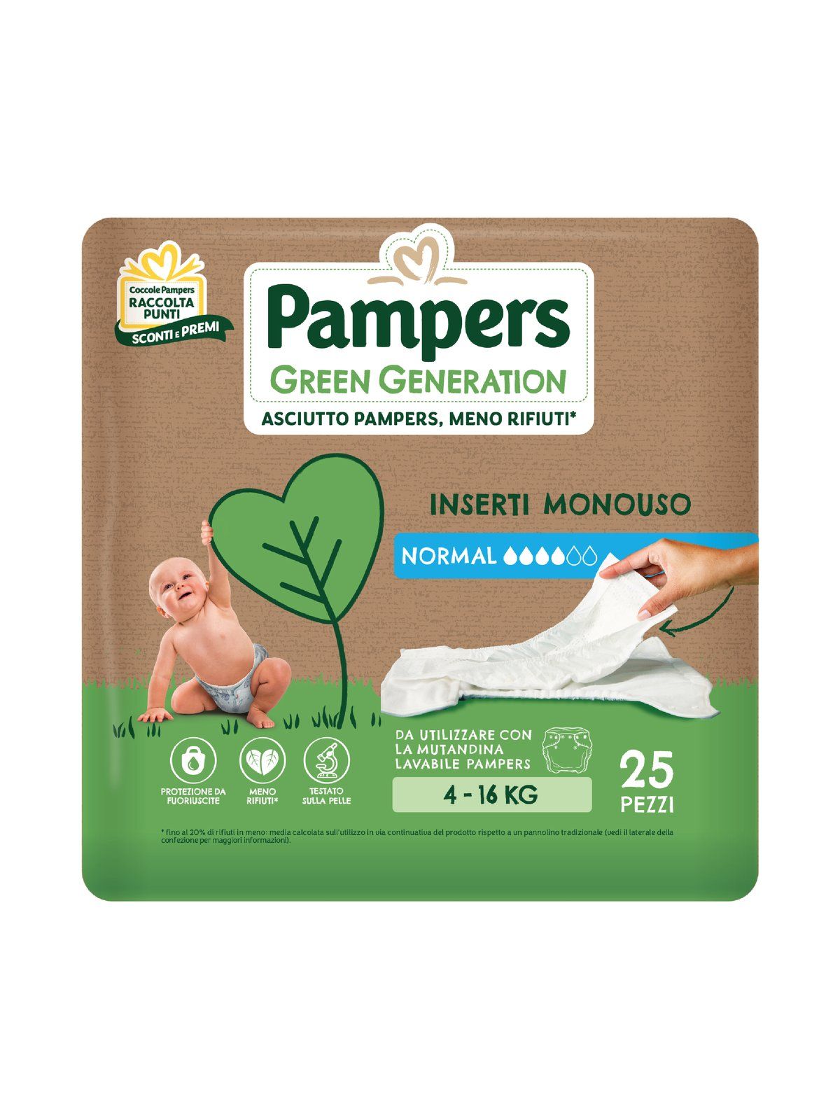 Pampers - pampers green generation inserti normal x25 - Catalogo Pampers