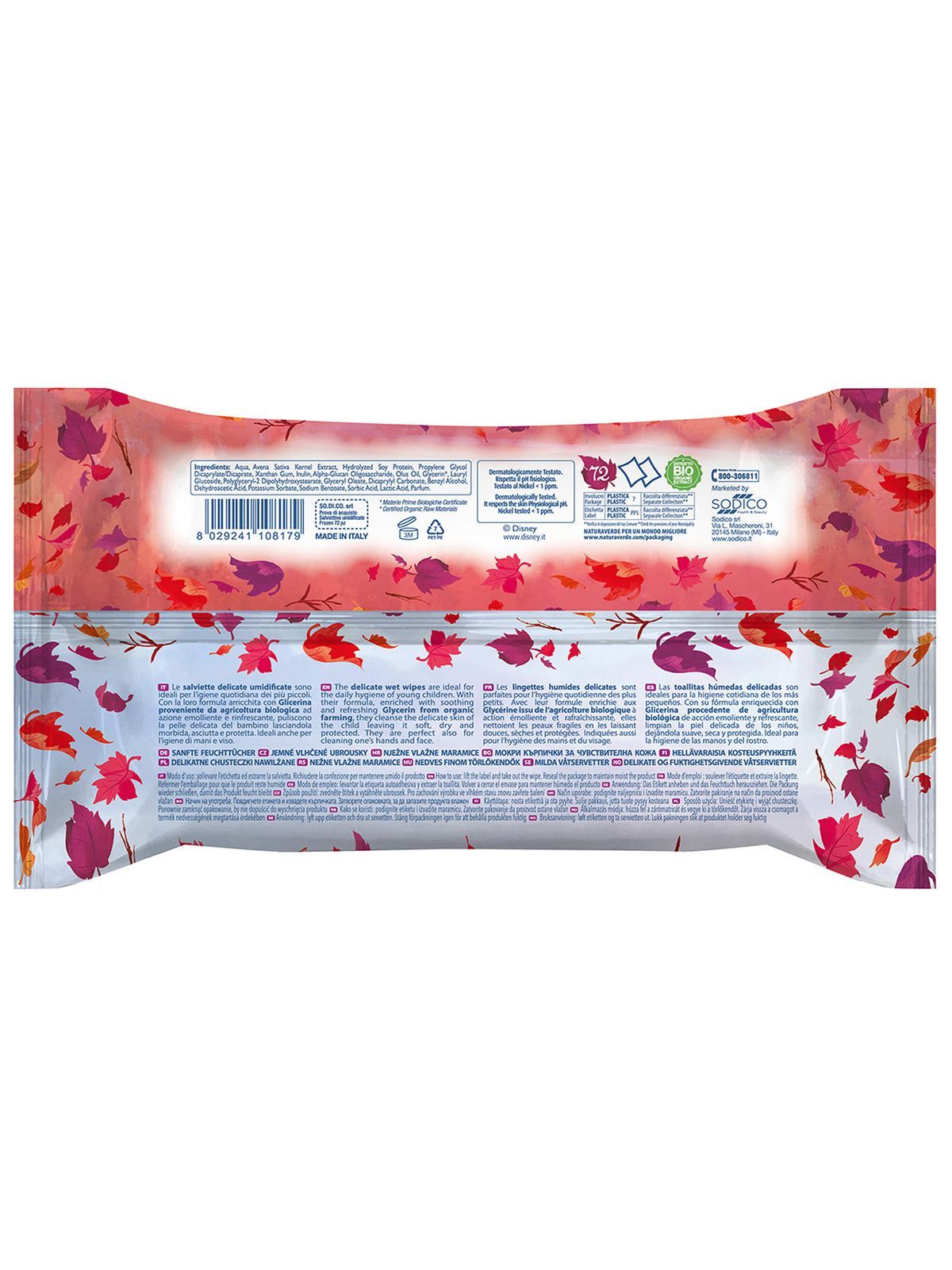 Sodico frozen 2 salviettine umidificate 72pz - Sodico