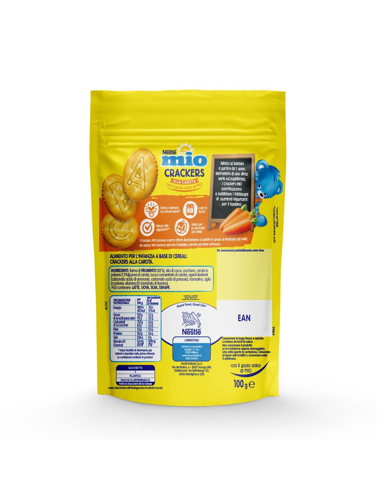 Nestle' - mio crackers carota 100gr - Nestlé Mio