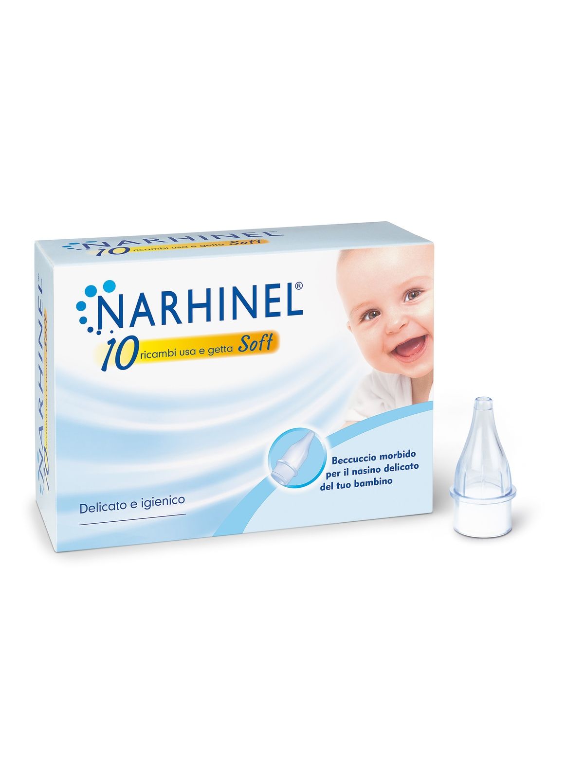 Narhinel 10 ricambi per aspiratore nasale per neonati e bambini con filtro assorbente per trattenere il muco, usa e getta, soft - Narhinel