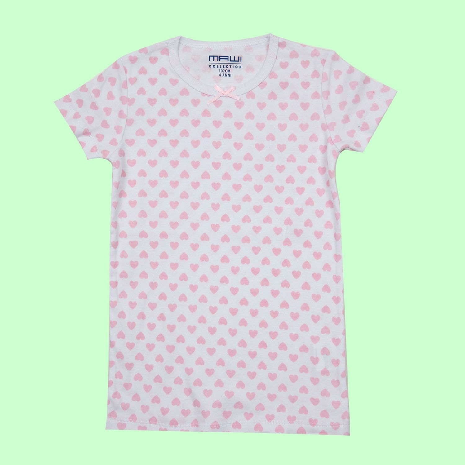 Mawi pack x2 t-shirt mezza manica in costina cuori - Mawi