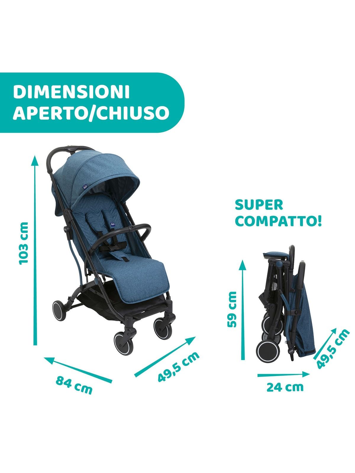 Passeggino trolley me calypso blue - Chicco
