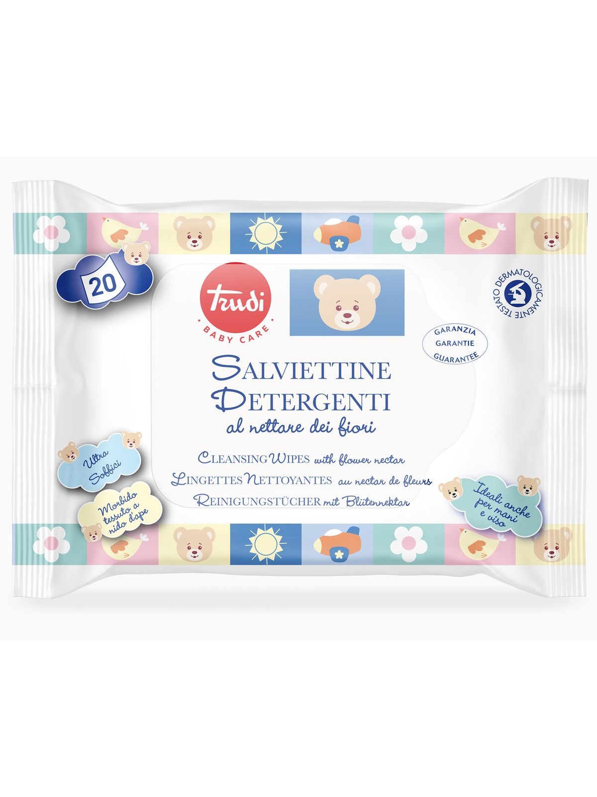 Trudi baby care salviettine detergenti al nettare dei fiori 20 pz - Trudi Baby Care