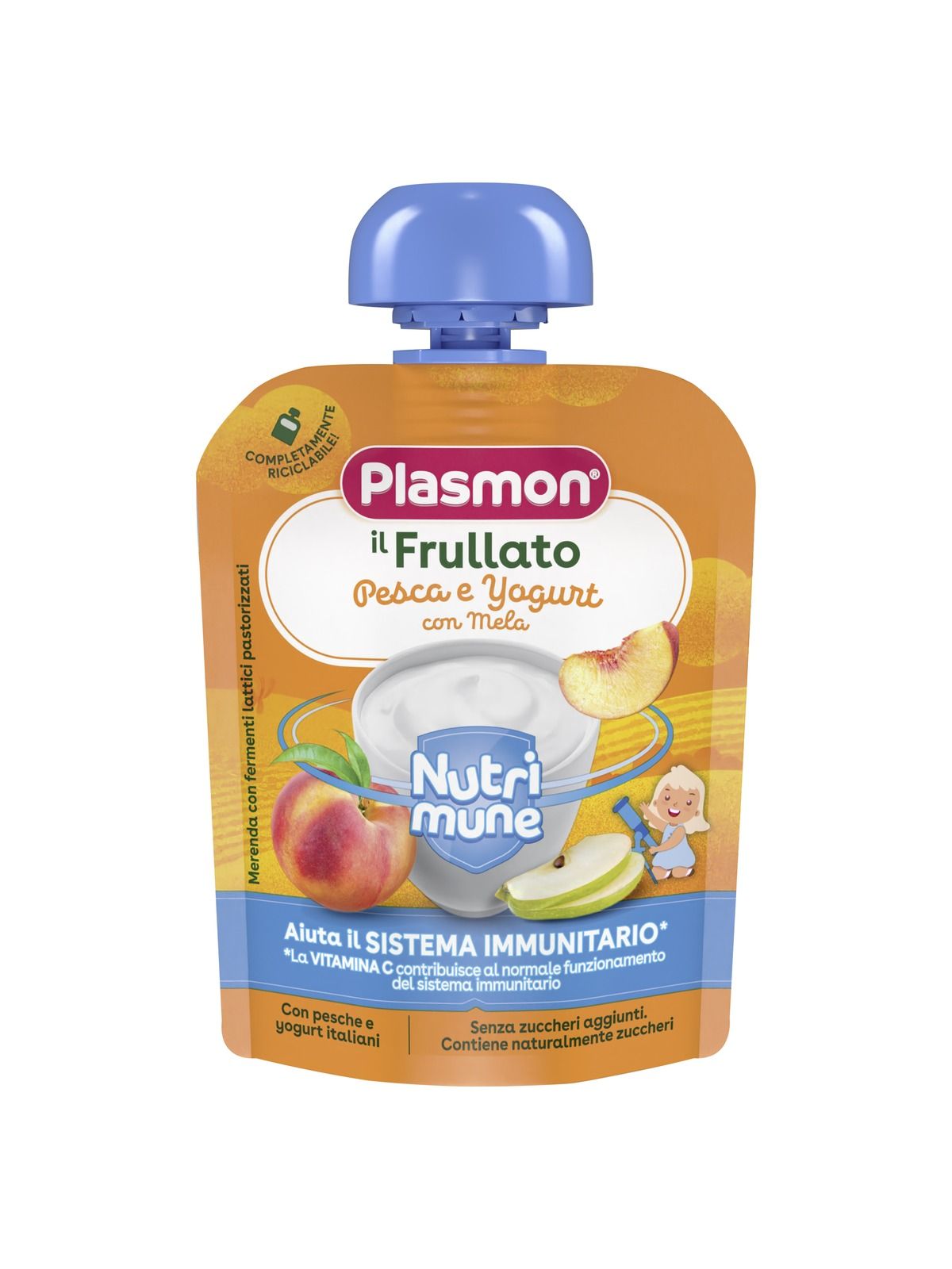 Plasmon il frullato pesca e yogurt con mela - 85 g - Plasmon