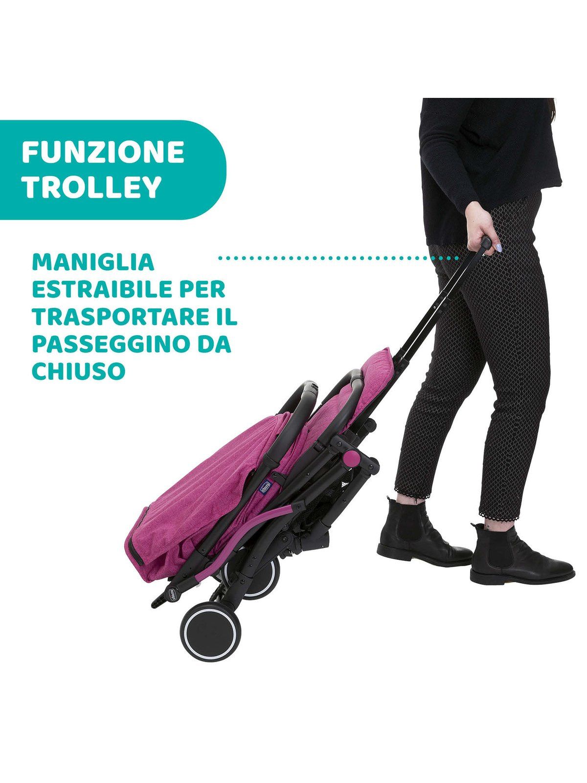 Passeggino trolley me aurora pink - Chicco