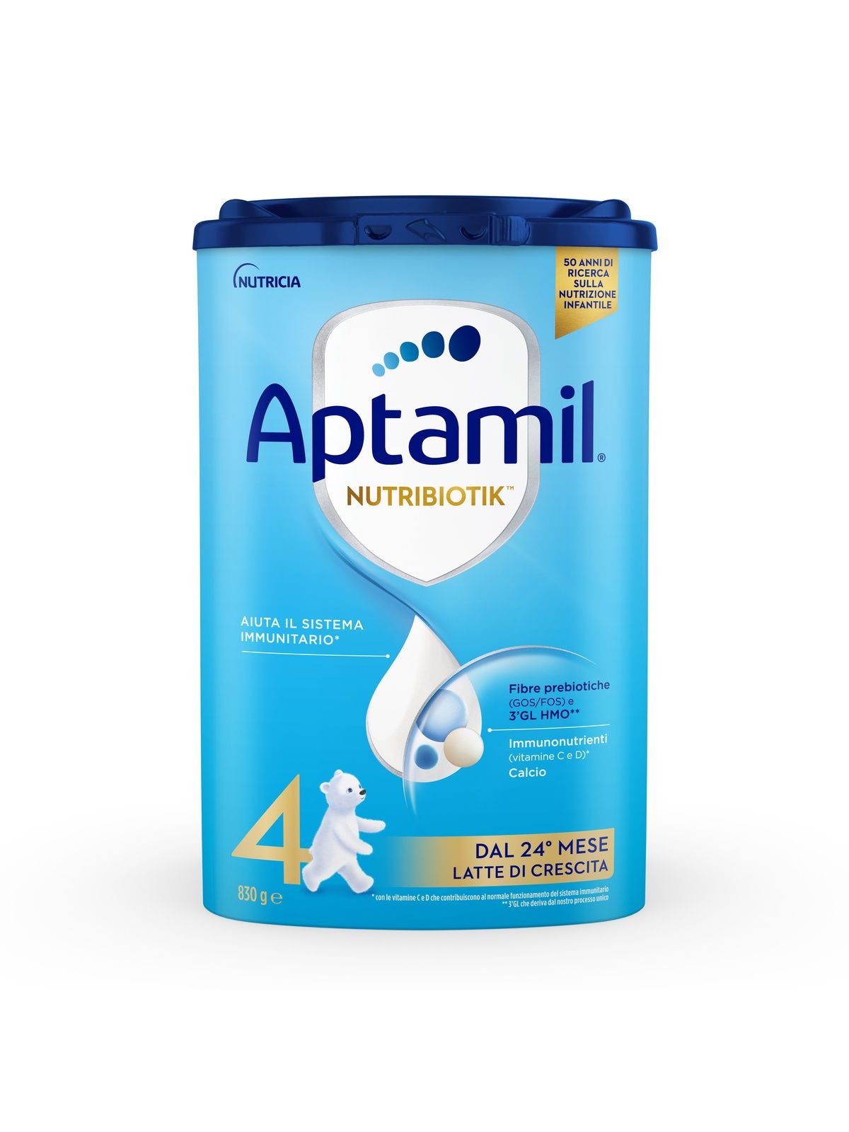 Aptamil nutribiotik 4 - latte di crescita in polvere per bambini dal 24° mese compiuto 830g - Aptamil