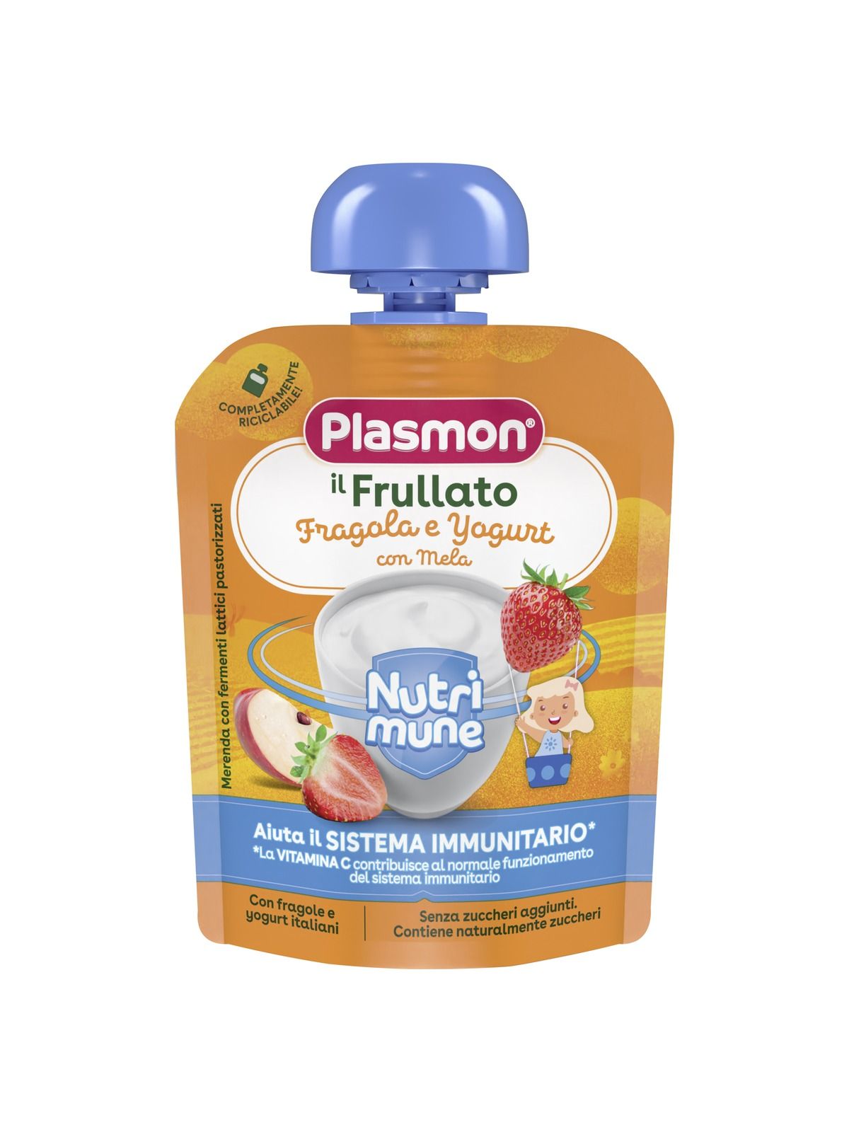 Plasmon il frullato fragola e yogurt con mela - 85g - Plasmon